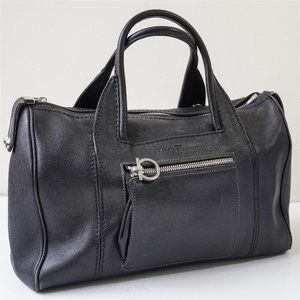Salvatore Ferragamo Mini Duffle Black Leather Hand Bag